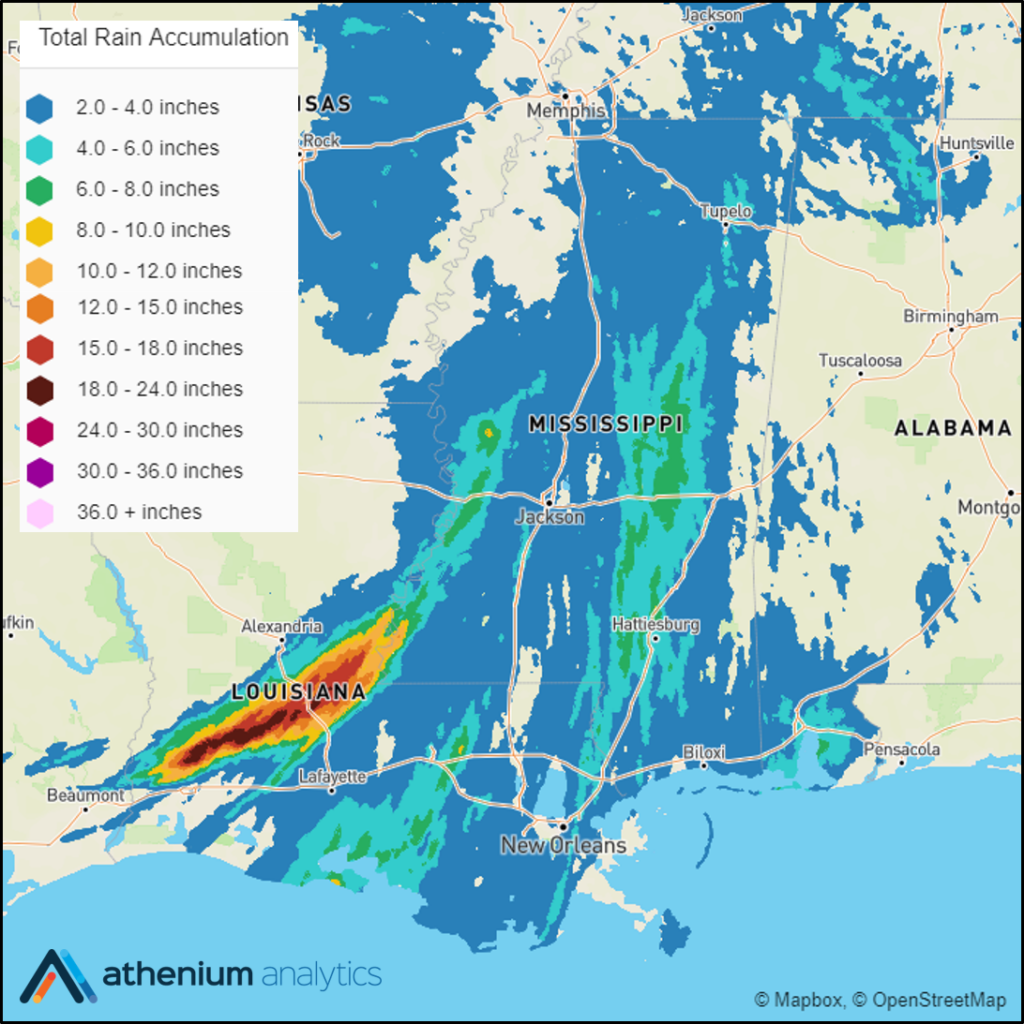 Hurricane Barry rainfall swath Hurricane Barry rainfall swath