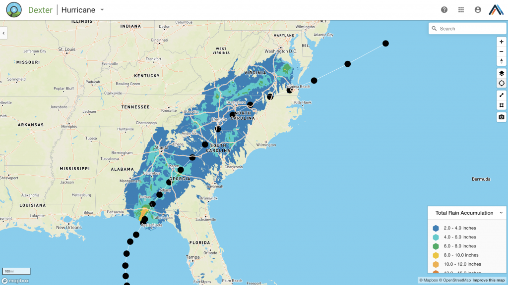 Hurricane tracker recorded paths