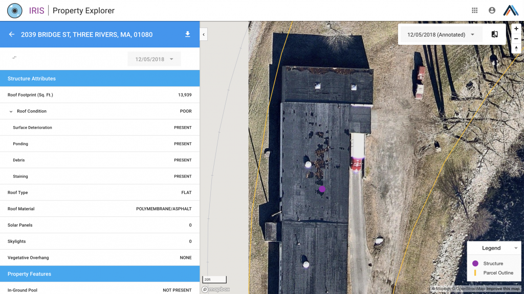 IRIS geospatial imagery roof condition