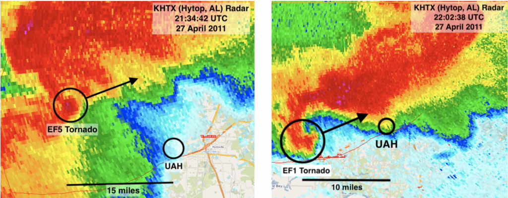 Alabama tornadoes radar image