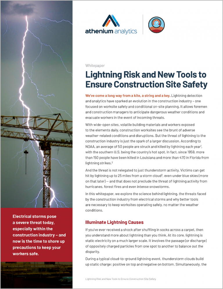 Lightning alerts for construction site safety Athenium Analytics