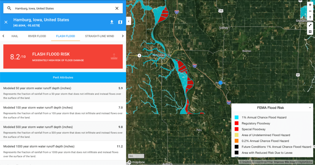 GaugeFlood flash flood map iowa