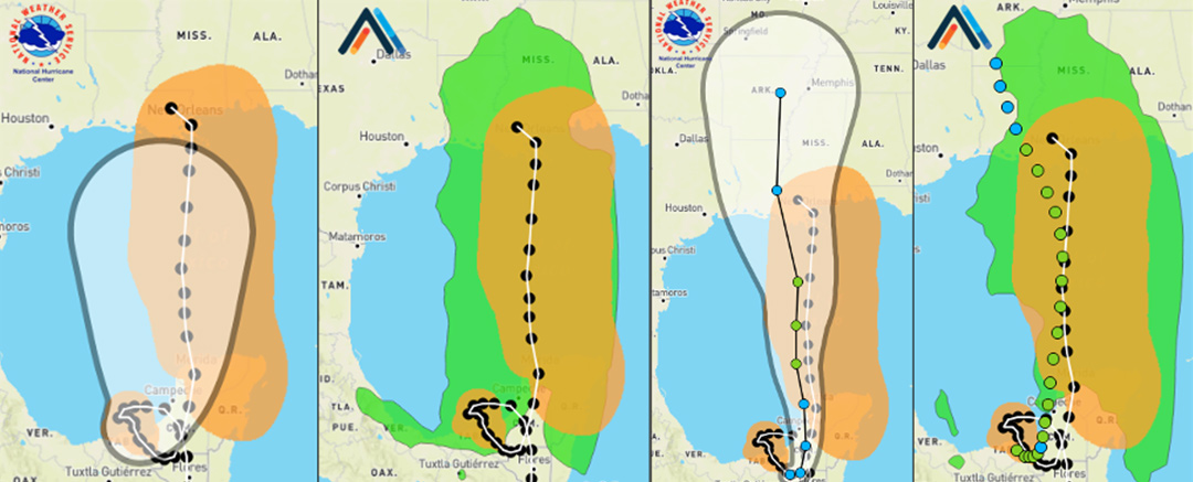 Tropical storm Cristobal cone of uncertainty forecast