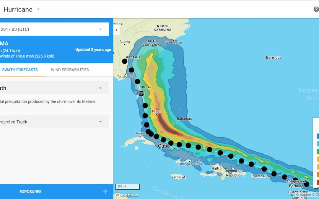 Hurricane Irma precipitation swath