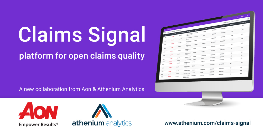 Athenium Analytics joins forces with Aon to launch Claims Signal, a new open claims quality platform