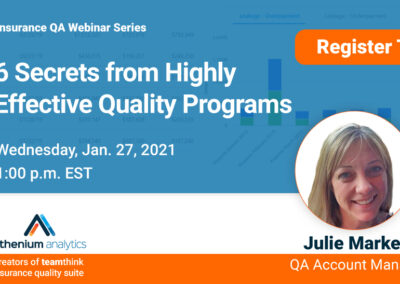 Webinar: 6 secrets from highly effective insurance quality programs