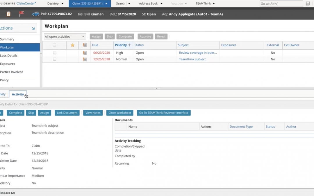 Extending teamthink compatibility to Guidewire ClaimCenter v9